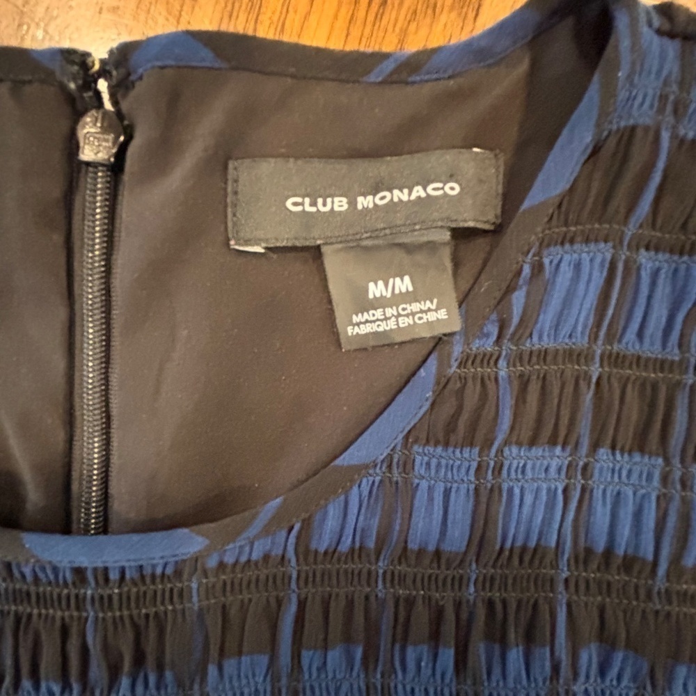 Club Monaco blue and black striped sleeveless lined blouse size M - Picture 9 of 14